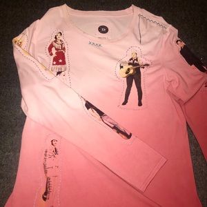 FUN- western pink ombré top.